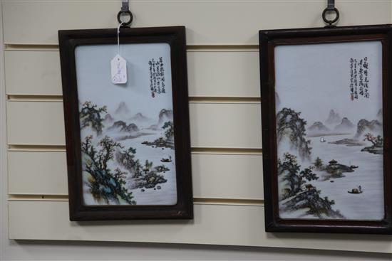 Attributed to Wang Yeting (1884-1942). A set of four enamelled porcelain plaques, Republic period,